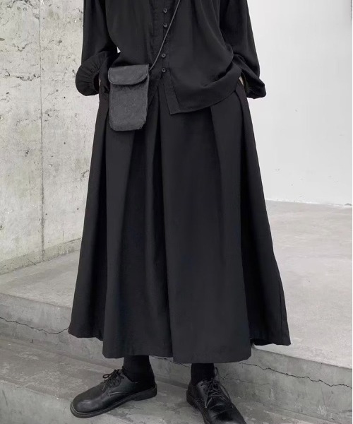 B'day / ビーデー 】スーパーワイドドレープクロップドパンツ 袴パンツ