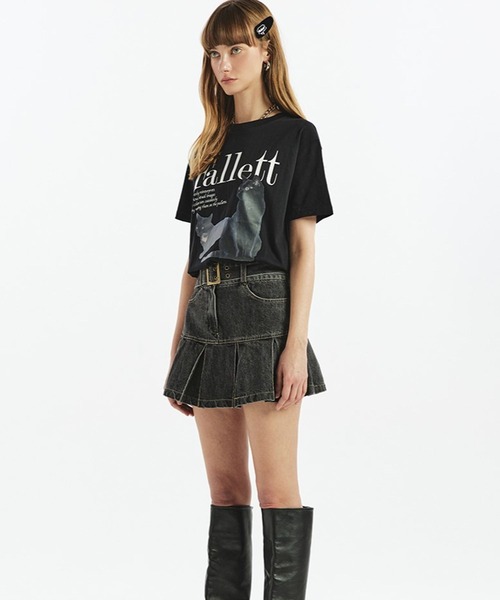 Fallett(ファレット)の「【UNISEX】FALLETT/Deux Nero T 2112204(Tシャツ/カットソー・レディース・ホワイト/ブラック/チャコール・MEDIUM/SMALL)」の5枚目の写真