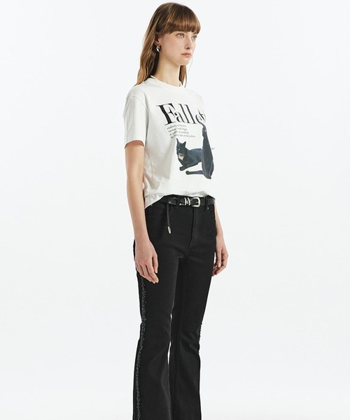 Fallett(ファレット)の「【UNISEX】FALLETT/Deux Nero T 2112204(Tシャツ/カットソー・レディース・ホワイト/ブラック/チャコール・MEDIUM/SMALL)」の10枚目の写真