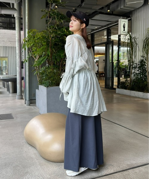 Olu.（オルドット）の「楊柳リボンギャザーブラウス（シャツ/ブラウス・レディース・ブルーグレー/イエロー系その他・FREE）」の19枚目の写真