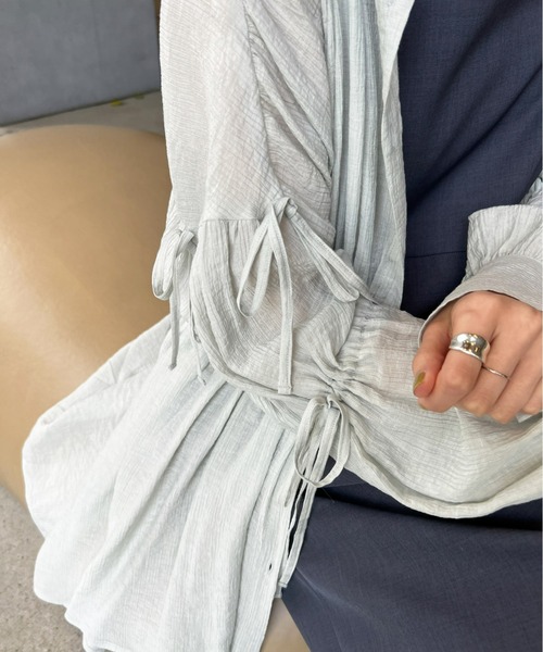 Olu.（オルドット）の「楊柳リボンギャザーブラウス（シャツ/ブラウス・レディース・ブルーグレー/イエロー系その他・FREE）」の21枚目の写真