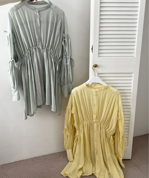 Olu.（オルドット）の「楊柳リボンギャザーブラウス（シャツ/ブラウス・レディース・ブルーグレー/イエロー系その他・FREE）」の22枚目の写真