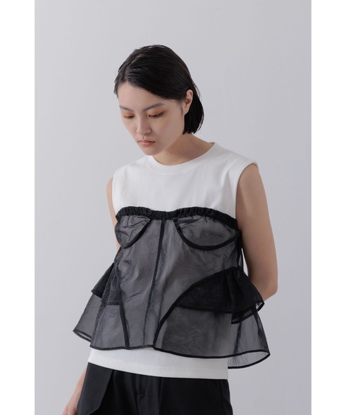 Limue（リミュ）の「ビスチェコンビカットソー（Tシャツ/カットソー・レディース・ホワイト/ブラック・FREE）」の13枚目の写真