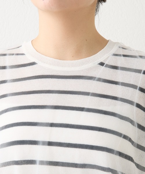 THE PAUSE（ザ ポーズ）の「【THE PAUSE】チュールコンビニットプルオーバー（ニット/セーター・レディース・ブラック/オフホワイト・FREE）」の10枚目の写真