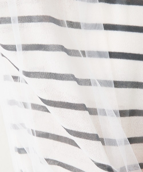 THE PAUSE（ザ ポーズ）の「【THE PAUSE】チュールコンビニットプルオーバー（ニット/セーター・レディース・ブラック/オフホワイト・FREE）」の4枚目の写真