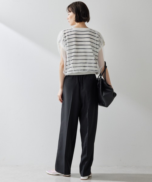 THE PAUSE（ザ ポーズ）の「【THE PAUSE】チュールコンビニットプルオーバー（ニット/セーター・レディース・ブラック/オフホワイト・FREE）」の14枚目の写真