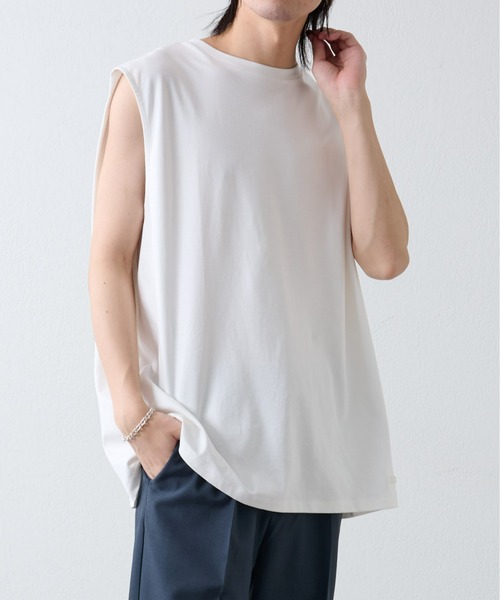 COLONY 2139(コロニートゥーワンスリーナイン)の「スマート変形ノースリーブT(Tシャツ/カットソー・メンズ・ホワイト/ブラック・MEDIUM/LARGE)」の18枚目の写真