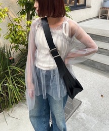 【低身長サイズあり】シャーリングチュールチュニック