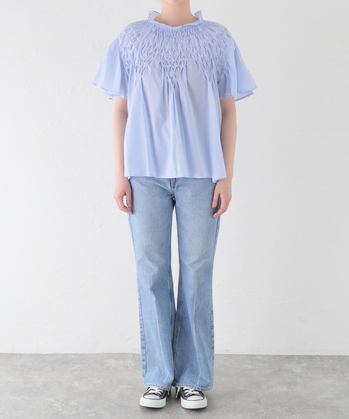 merlette（マーレット）の「【MERLETTE/マーレット】BEJART CHAMBREY 3910700020（シャツ/ブラウス・レディース・ブルー・X-SMALL/SMALL）」の3枚目の写真