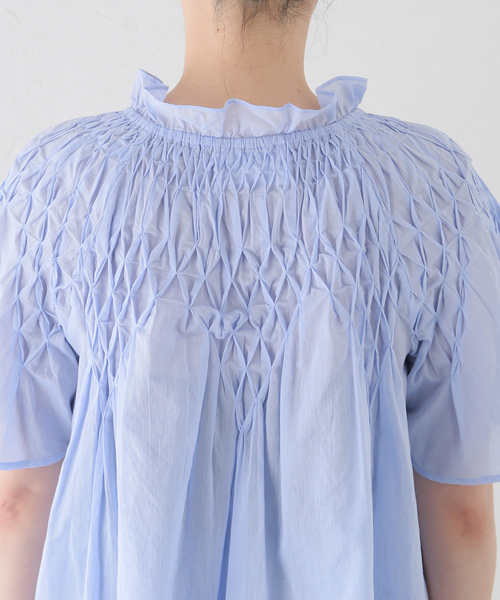 merlette（マーレット）の「【MERLETTE/マーレット】BEJART CHAMBREY 3910700020（シャツ/ブラウス・レディース・ブルー・X-SMALL/SMALL）」の8枚目の写真