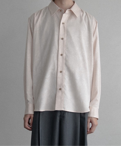 CASPER JOHN(キャスパージョン)の「Various loose shirts -flower jacquard-/バリアスルーズシャツ -フラワージャガード-(シャツ/ブラウス・メンズ・ネイビー/レッド/ブラック/アイボリー・LARGE/MEDIUM/SMALL/X-SMALL)」の2枚目の写真