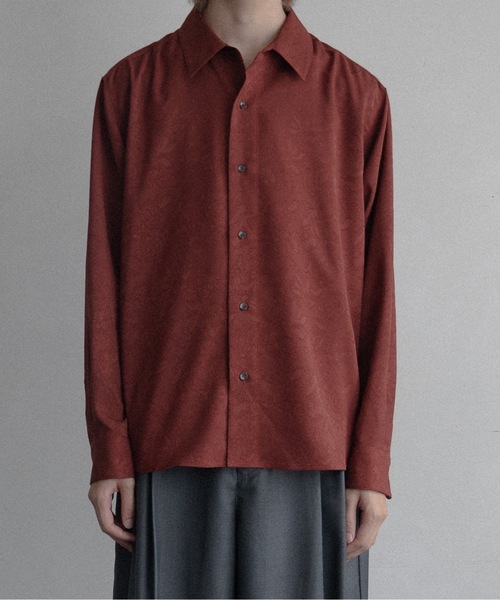 CASPER JOHN(キャスパージョン)の「Various loose shirts -flower jacquard-/バリアスルーズシャツ -フラワージャガード-(シャツ/ブラウス・メンズ・ネイビー/レッド/ブラック/アイボリー・LARGE/MEDIUM/SMALL/X-SMALL)」の14枚目の写真