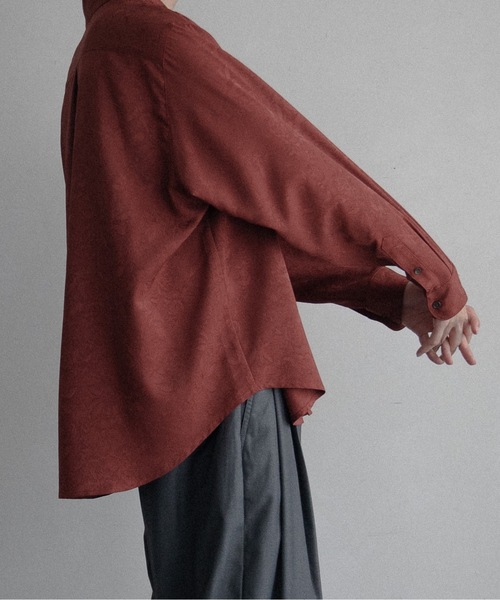 CASPER JOHN(キャスパージョン)の「Various loose shirts -flower jacquard-/バリアスルーズシャツ -フラワージャガード-(シャツ/ブラウス・メンズ・ネイビー/レッド/ブラック/アイボリー・LARGE/MEDIUM/SMALL/X-SMALL)」の15枚目の写真