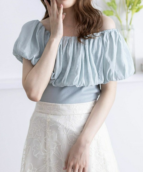 clear（クリア）の「マルチwayオフショルリブカットソートップス［大人 フェミニン］≪再入荷≫（Tシャツ/カットソー・レディース・サックスブルー/アイボリー/ブラック・F）」の3枚目の写真