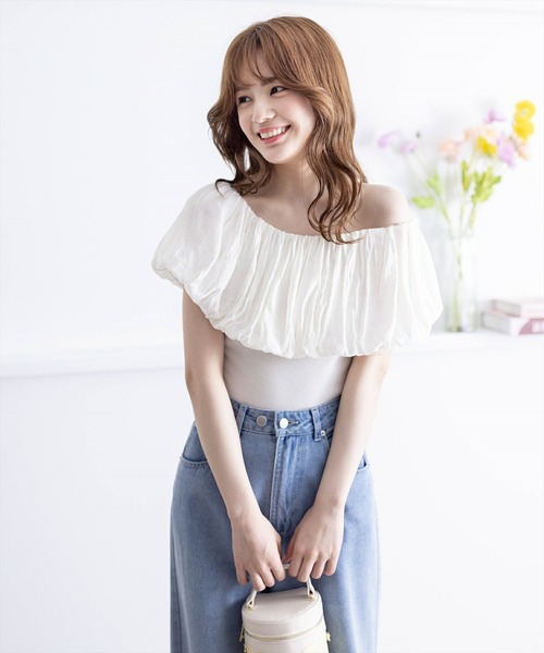 clear（クリア）の「マルチwayオフショルリブカットソートップス［大人 フェミニン］≪再入荷≫（Tシャツ/カットソー・レディース・サックスブルー/アイボリー/ブラック・F）」の13枚目の写真