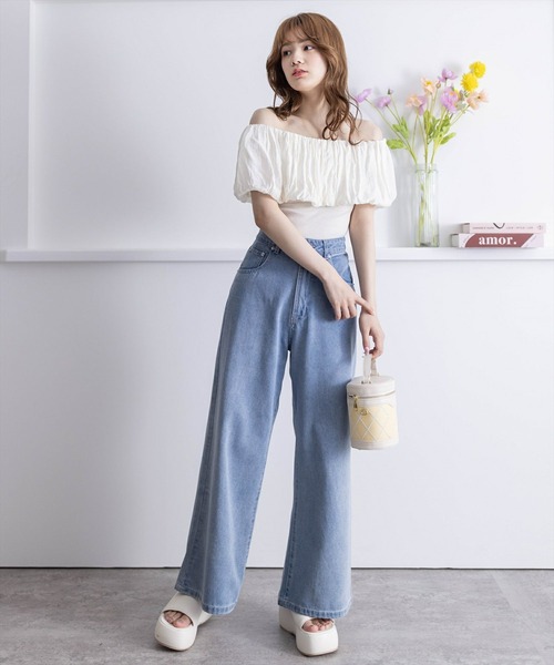 clear（クリア）の「マルチwayオフショルリブカットソートップス［大人 フェミニン］≪再入荷≫（Tシャツ/カットソー・レディース・サックスブルー/アイボリー/ブラック・F）」の14枚目の写真