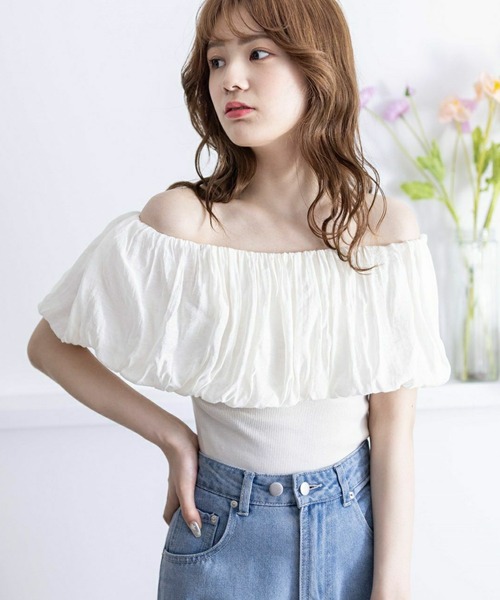 clear（クリア）の「マルチwayオフショルリブカットソートップス［大人 フェミニン］≪再入荷≫（Tシャツ/カットソー・レディース・サックスブルー/アイボリー/ブラック・F）」の22枚目の写真