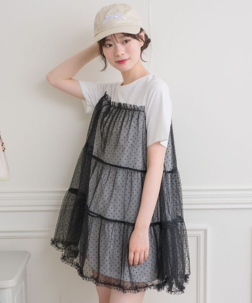 casita(RETRO GIRL)（カシータ）の「リボン刺繍キャップ（キャップ・レディース・ブルー/アイボリー/ブラック・ONE SIZE）」の8枚目の写真
