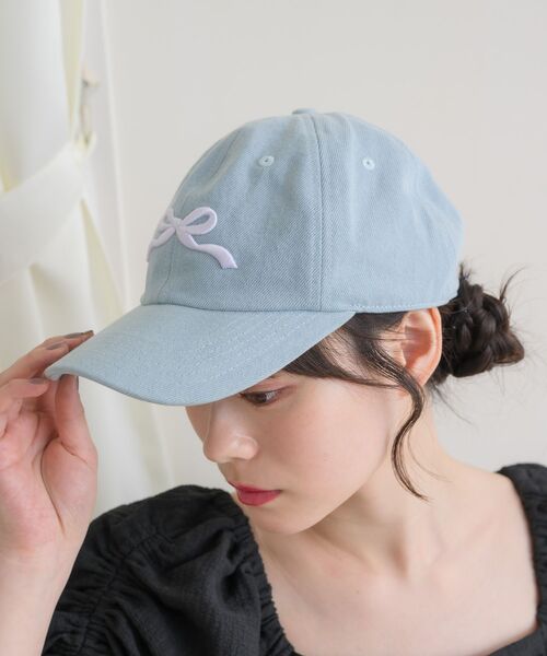 casita(RETRO GIRL)（カシータ）の「リボン刺繍キャップ（キャップ・レディース・ブルー/アイボリー/ブラック・ONE SIZE）」の13枚目の写真