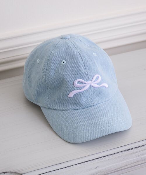 casita(RETRO GIRL)（カシータ）の「リボン刺繍キャップ（キャップ・レディース・ブルー/アイボリー/ブラック・ONE SIZE）」の14枚目の写真