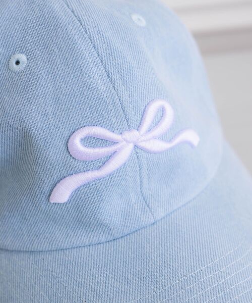 casita(RETRO GIRL)（カシータ）の「リボン刺繍キャップ（キャップ・レディース・ブルー/アイボリー/ブラック・ONE SIZE）」の17枚目の写真