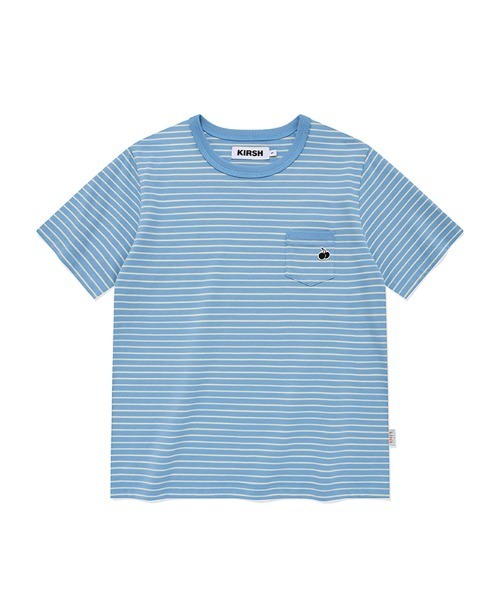 KIRSH（キルシー）の「KIRSH MONO CHERRY STRIPE T-SHIRT キルシー ユニ モノ チェリー ストライプ Tシャツ（Tシャツ/カットソー・レディース・スカイブルー/ネイビー/ライトオレンジ系・ONE SIZE）」の7枚目の写真