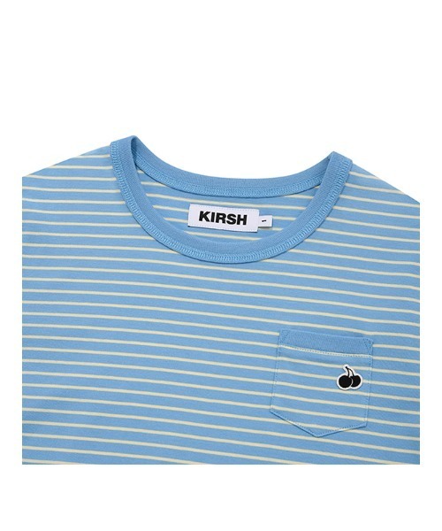 KIRSH（キルシー）の「KIRSH MONO CHERRY STRIPE T-SHIRT キルシー ユニ モノ チェリー ストライプ Tシャツ（Tシャツ/カットソー・レディース・スカイブルー/ネイビー/ライトオレンジ系・ONE SIZE）」の8枚目の写真