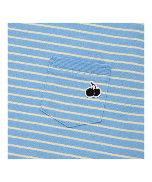 KIRSH（キルシー）の「KIRSH MONO CHERRY STRIPE T-SHIRT キルシー ユニ モノ チェリー ストライプ Tシャツ（Tシャツ/カットソー・レディース・スカイブルー/ネイビー/ライトオレンジ系・ONE SIZE）」の15枚目の写真