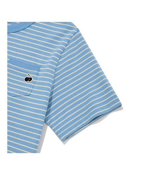 KIRSH（キルシー）の「KIRSH MONO CHERRY STRIPE T-SHIRT キルシー ユニ モノ チェリー ストライプ Tシャツ（Tシャツ/カットソー・レディース・スカイブルー/ネイビー/ライトオレンジ系・ONE SIZE）」の16枚目の写真