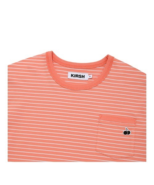 KIRSH（キルシー）の「KIRSH MONO CHERRY STRIPE T-SHIRT キルシー ユニ モノ チェリー ストライプ Tシャツ（Tシャツ/カットソー・レディース・スカイブルー/ネイビー/ライトオレンジ系・ONE SIZE）」の10枚目の写真