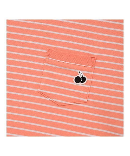 KIRSH（キルシー）の「KIRSH MONO CHERRY STRIPE T-SHIRT キルシー ユニ モノ チェリー ストライプ Tシャツ（Tシャツ/カットソー・レディース・スカイブルー/ネイビー/ライトオレンジ系・ONE SIZE）」の11枚目の写真