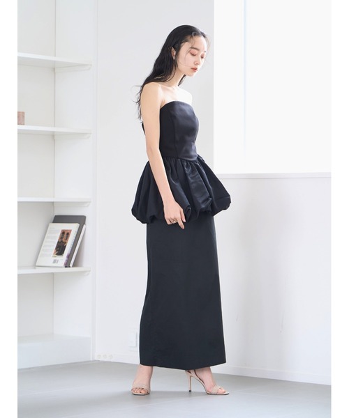 フィッシュテール チューブトップ ドレス ペプラム ひざ下丈 DIY Refashion Tubetop Summer Matching set Vol.068 チューブ