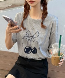 【コットン100%】さくらんぼリボンロゴTシャツ