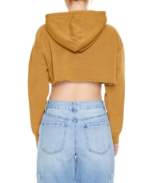 FOREVER 21（フォーエバー トゥエンティーワン）の「裏毛ショートパーカー（スウェット・レディース・ベージュ/ブラック/グリーン・LARGE/MEDIUM/SMALL）」の8枚目の写真