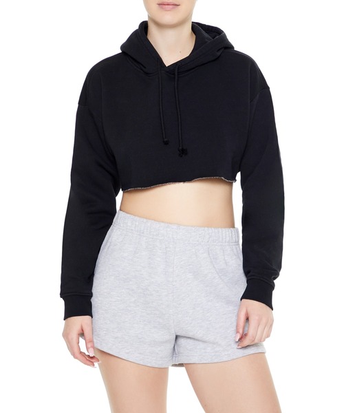 FOREVER 21（フォーエバー トゥエンティーワン）の「裏毛ショートパーカー（スウェット・レディース・ベージュ/ブラック/グリーン・LARGE/MEDIUM/SMALL）」の6枚目の写真