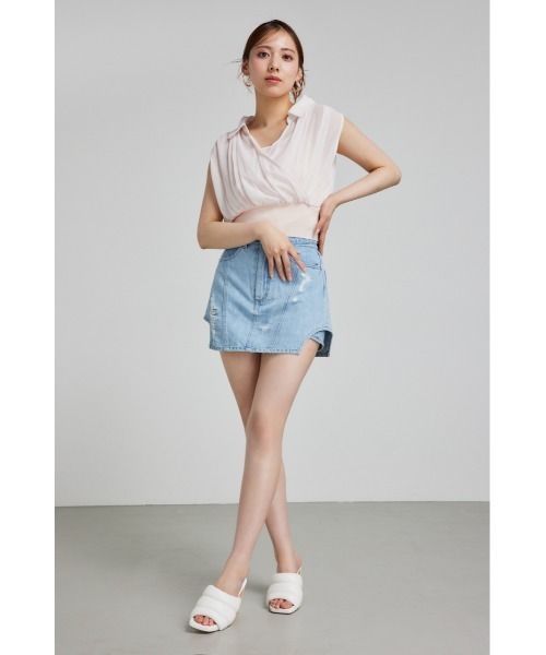 rienda（リエンダ）の「サイドカットデニムショートパンツ（デニムパンツ・レディース・ブラック/ライトブルー・X-SMALL/SMALL/MEDIUM）」の21枚目の写真