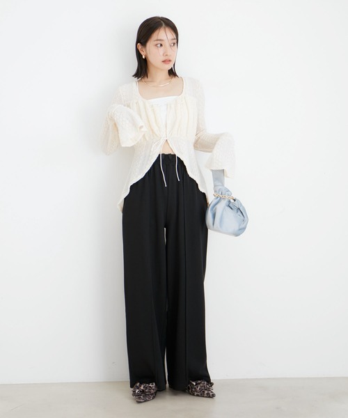 VIS（ビス）の「【洗える】フリルレースブラウス（シャツ/ブラウス・レディース・ブラック/オフホワイト・FREE）」の18枚目の写真