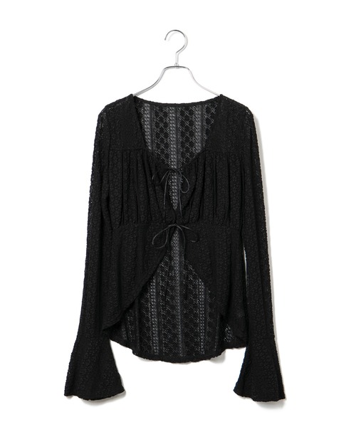 VIS（ビス）の「【洗える】フリルレースブラウス（シャツ/ブラウス・レディース・ブラック/オフホワイト・FREE）」の20枚目の写真