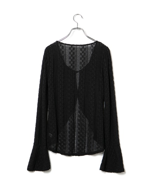 VIS（ビス）の「【洗える】フリルレースブラウス（シャツ/ブラウス・レディース・ブラック/オフホワイト・FREE）」の21枚目の写真