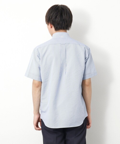 NOLLEY’S（ノーリーズ）の「DotAirサッカー 撥水BD半袖シャツ（シャツ/ブラウス・メンズ・グレイッシュベージュ/ホワイト系その他4/ネイビー/チャコールグレー・L/M）」の14枚目の写真