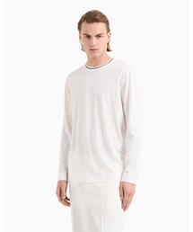 EMPORIO ARMANI | 【エンポリオ アルマーニ】ASV トップス リヨセル混紡ジャージー ロゴネック(Tシャツ/カットソー)