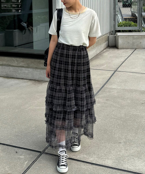 CIAOPANIC(チャオパニック)の「リンガーグリッターTシャツ(Tシャツ/カットソー・レディース・ブラック/アイボリー/オレンジ/シルバー・ONE SIZE)」の7枚目の写真