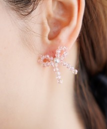 flower | タイニービーズリボンピアス(ピアス（片耳用）)