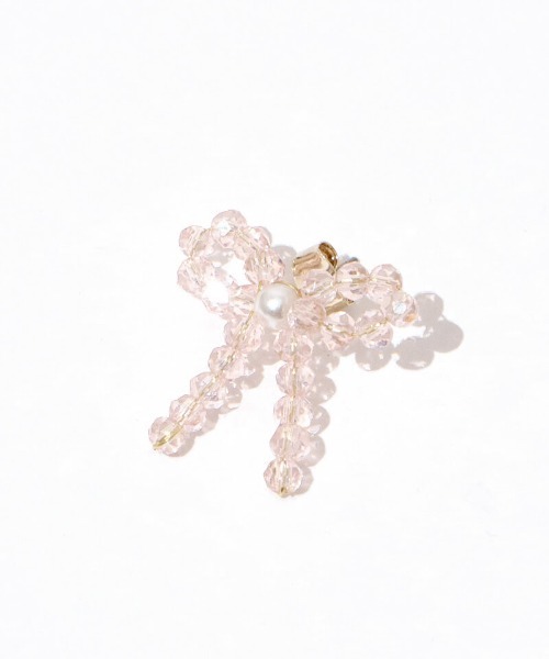 flower(フラワー)の「タイニービーズリボンピアス(ピアス(片耳用)・レディース・ピンク/クリア・FREE)」の5枚目の写真