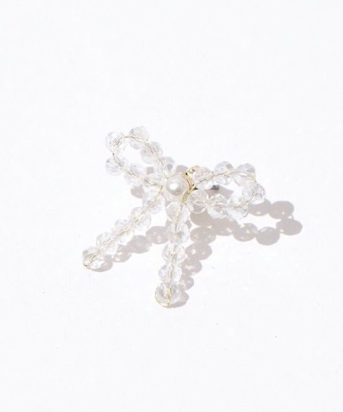 flower(フラワー)の「タイニービーズリボンピアス(ピアス(片耳用)・レディース・ピンク/クリア・FREE)」の9枚目の写真