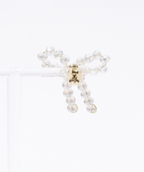 flower(フラワー)の「タイニービーズリボンピアス(ピアス(片耳用)・レディース・ピンク/クリア・FREE)」の11枚目の写真