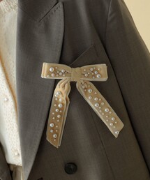 BEAMS BOY | maturely / パール ベルベット リボン クリップ(バレッタ/ヘアクリップ)