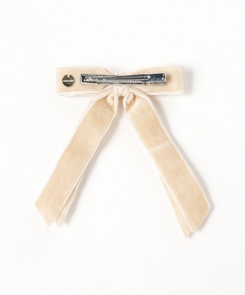 BEAMS BOY（ビームスボーイ）の「maturely / パール ベルベット リボン クリップ（バレッタ/ヘアクリップ・レディース・ブラック/アイボリー・ONE SIZE）」の10枚目の写真