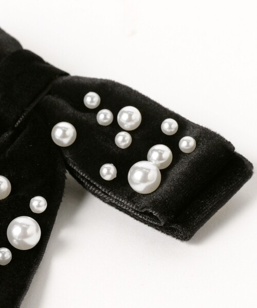 BEAMS BOY（ビームスボーイ）の「maturely / パール ベルベット リボン クリップ（バレッタ/ヘアクリップ・レディース・ブラック/アイボリー・ONE SIZE）」の12枚目の写真