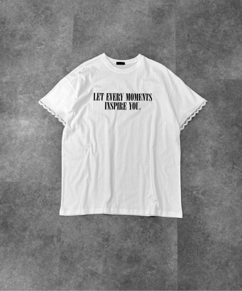 jiasecond.(ジアセカンド)の「【jiasecond.】袖レースプリントオーバーTシャツ / トップス カットソー 半袖 Tシャツ プリント オーバー レース ブラック ホワイト(Tシャツ/カットソー・レディース・ホワイト/ブラック・FREE)」の13枚目の写真